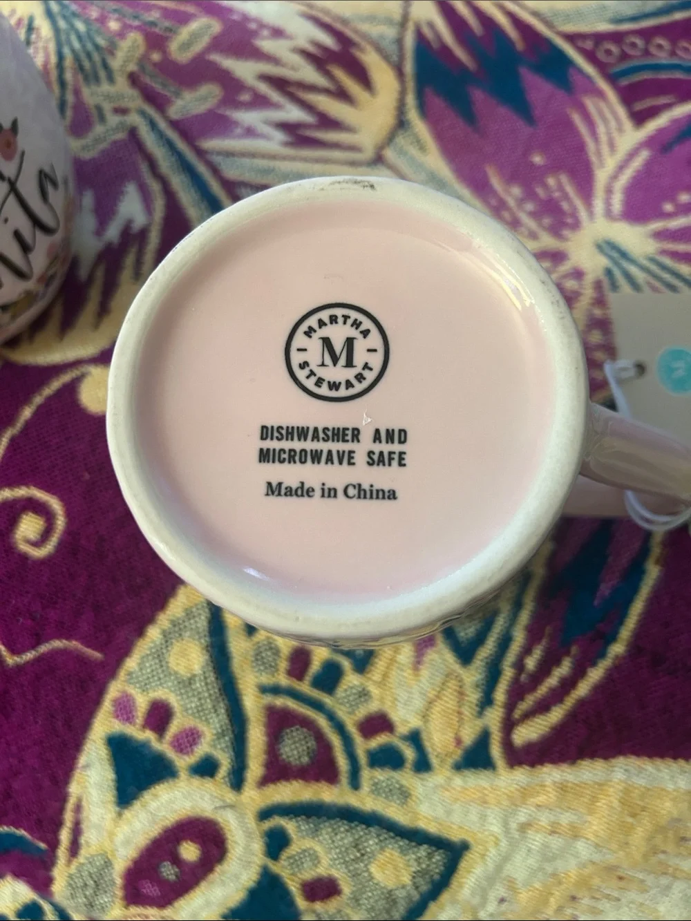 NWT pink Martha Stewart Stoneware Mug, 14oz - Picture 5 of 8